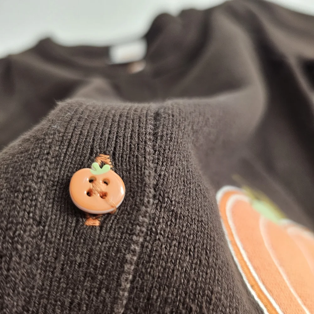 Gymboree Chocolate Cardigan with Orange Pumpkin Accents
